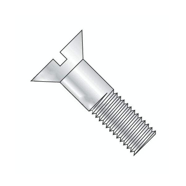 Newport Fasteners 7/8"-9 x 2-1/4 in Slotted Flat Machine Screw, Plain Steel, 150 PK 964109-150 - main